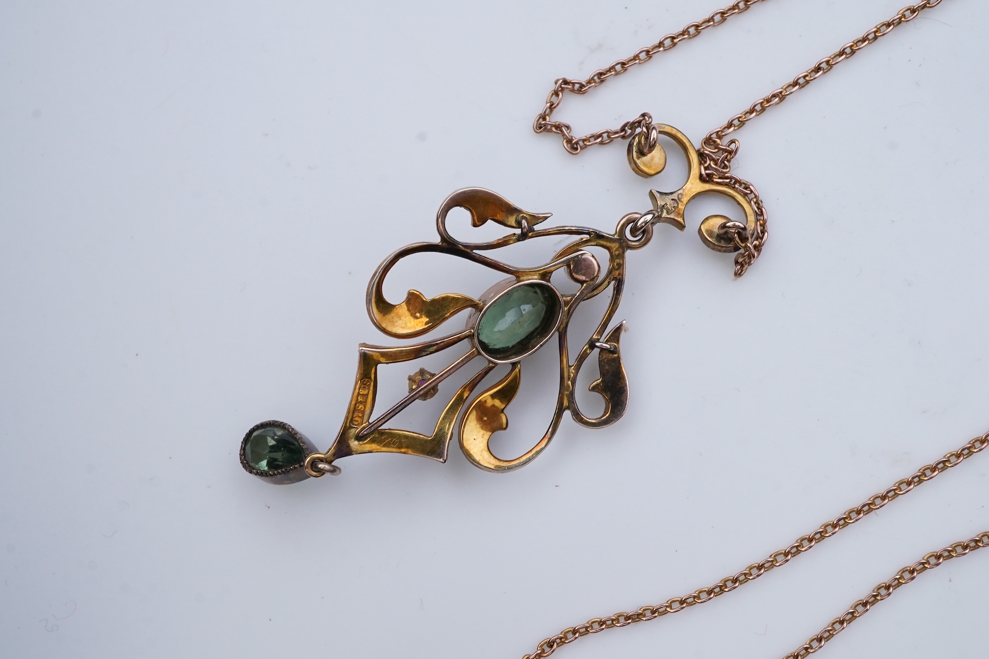 An Edwardian gem-set pendant, early 20th century